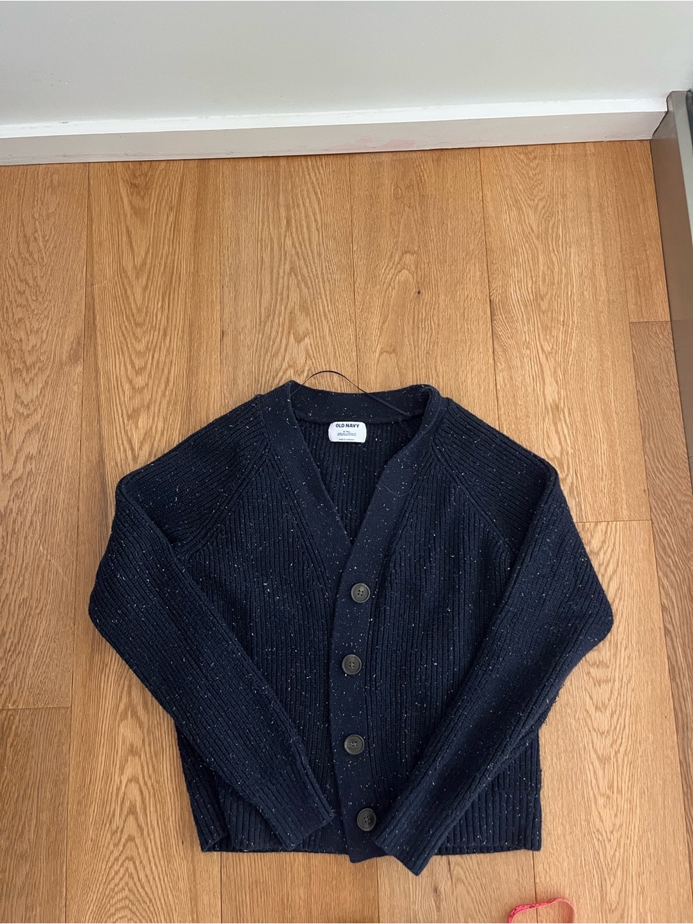Old Navy Navy Speckled Button-Up Cardigan
